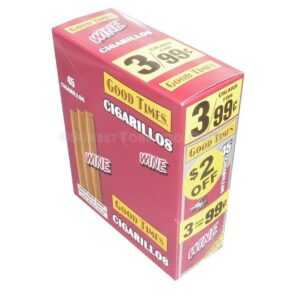 Good Times Cigarillos Wine 15 Packs of 3/45ct.