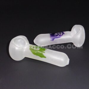 4" Frosted Hand Pipe with Sticker