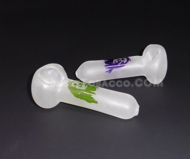 4" Frosted Hand Pipe with Sticker