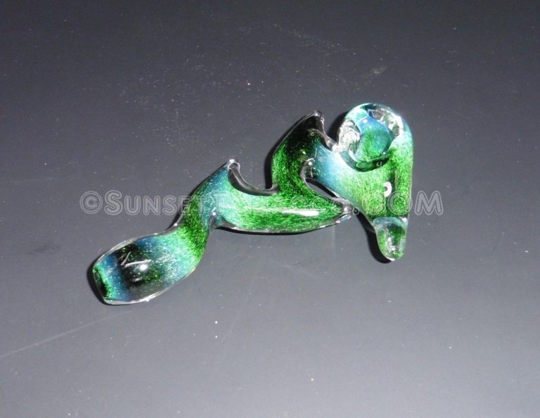Emerald Green Frit Zong Spoon Hand Pipe